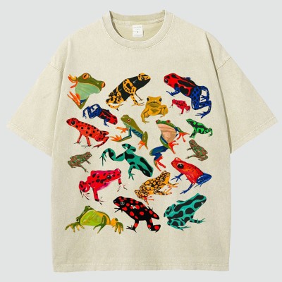 Cute Frog Unisex Vintage Washed Tee