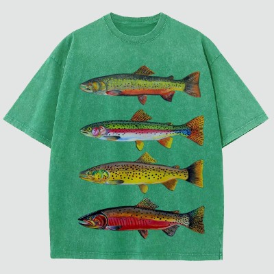 North American Trout Unisex Vintage Washed Tee