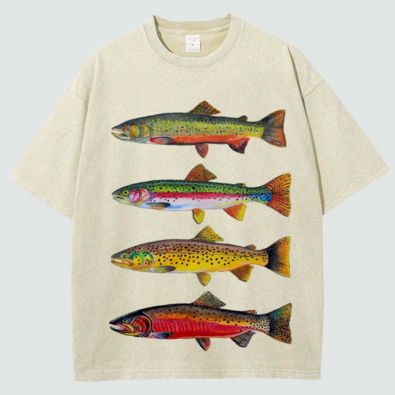 North American Trout Unisex Vintage Washed Tee