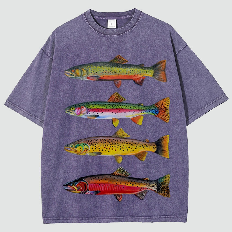 North American Trout Unisex Vintage Washed Tee