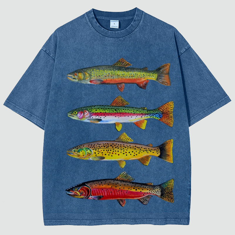 North American Trout Unisex Vintage Washed Tee