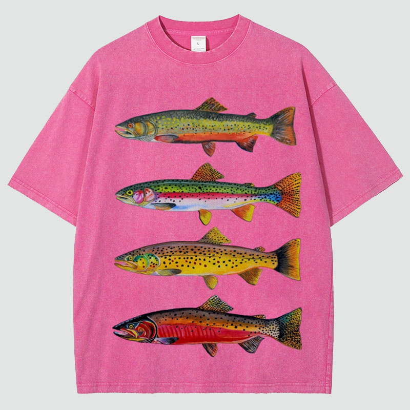 North American Trout Unisex Vintage Washed Tee