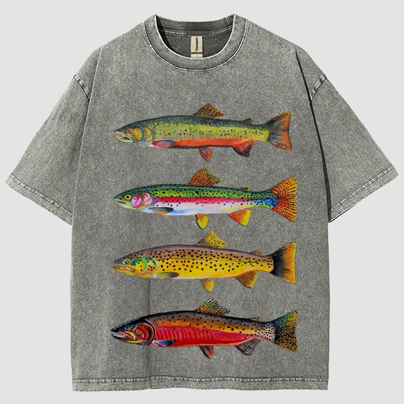 North American Trout Unisex Vintage Washed Tee