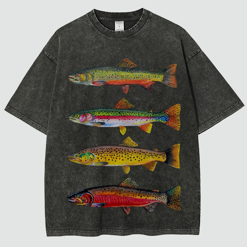 North American Trout Unisex Vintage Washed Tee