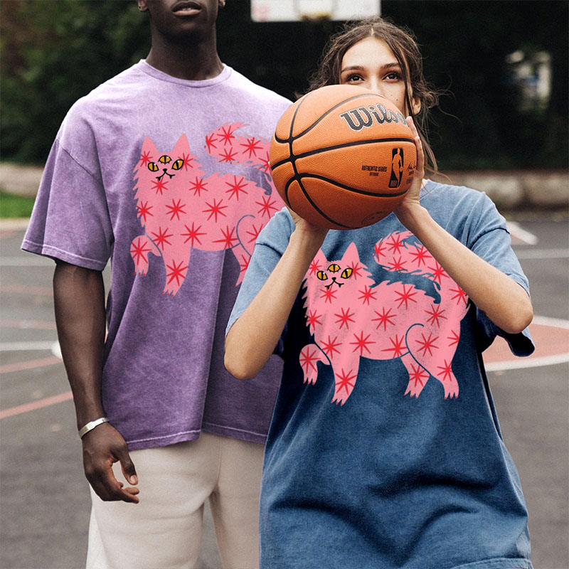 The Pink Cat Unisex Vintage Washed Tee