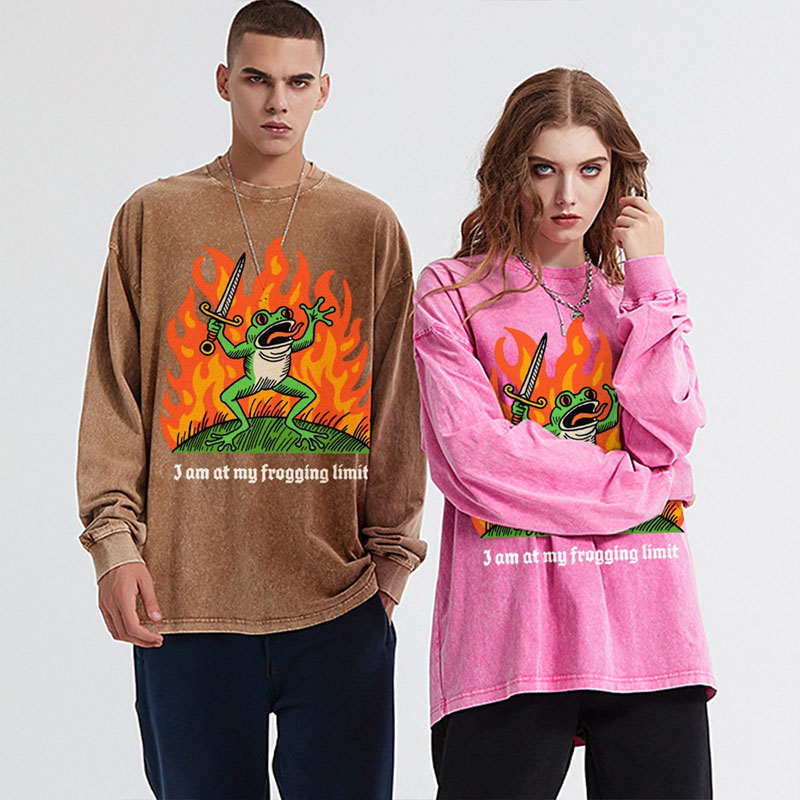 Frogging Limit Unisex Washed Long Sleeve T-shirt