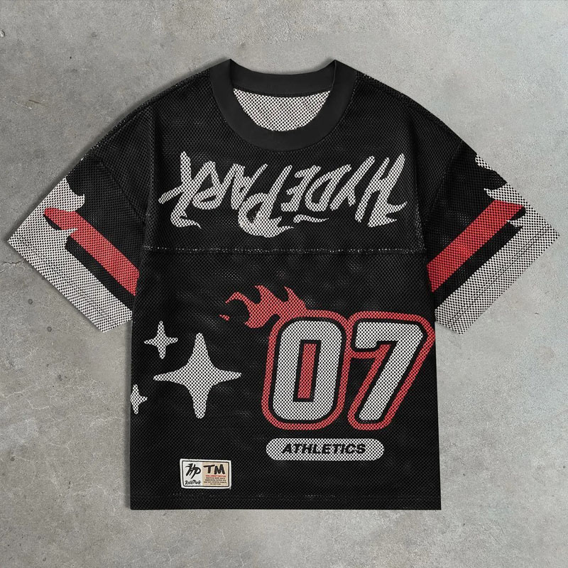 Flame Casual Street Mesh Jersey