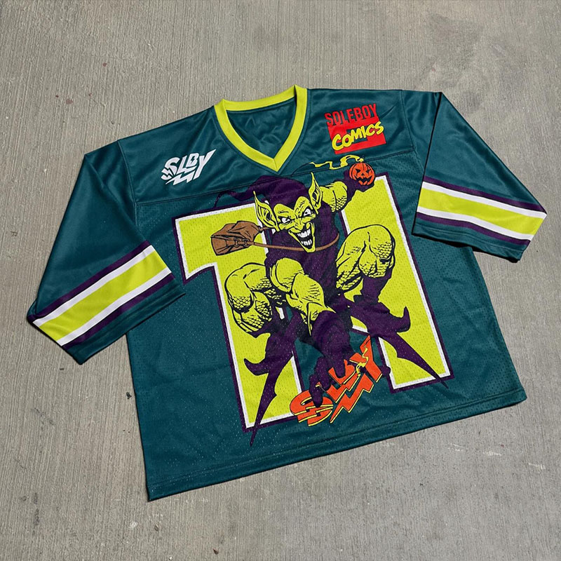 Green Elf Casual Mesh Stitching Jersey