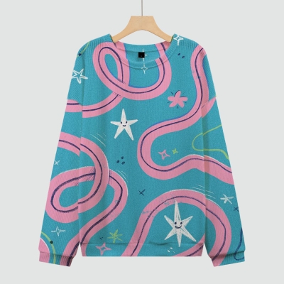 Line Star Print Sweater