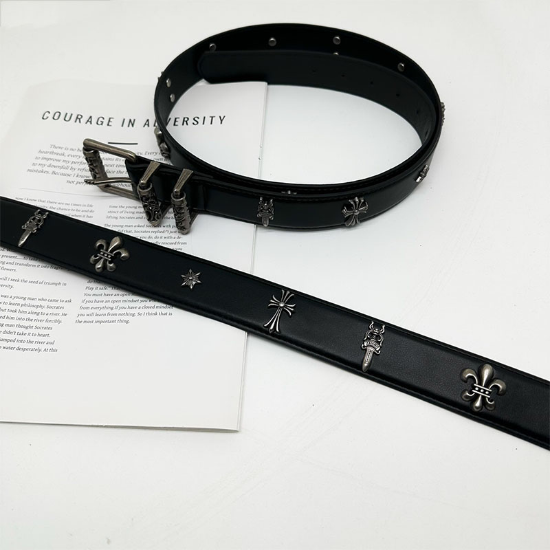 Y2K Metal Studded Holy Sword Vintage Belt