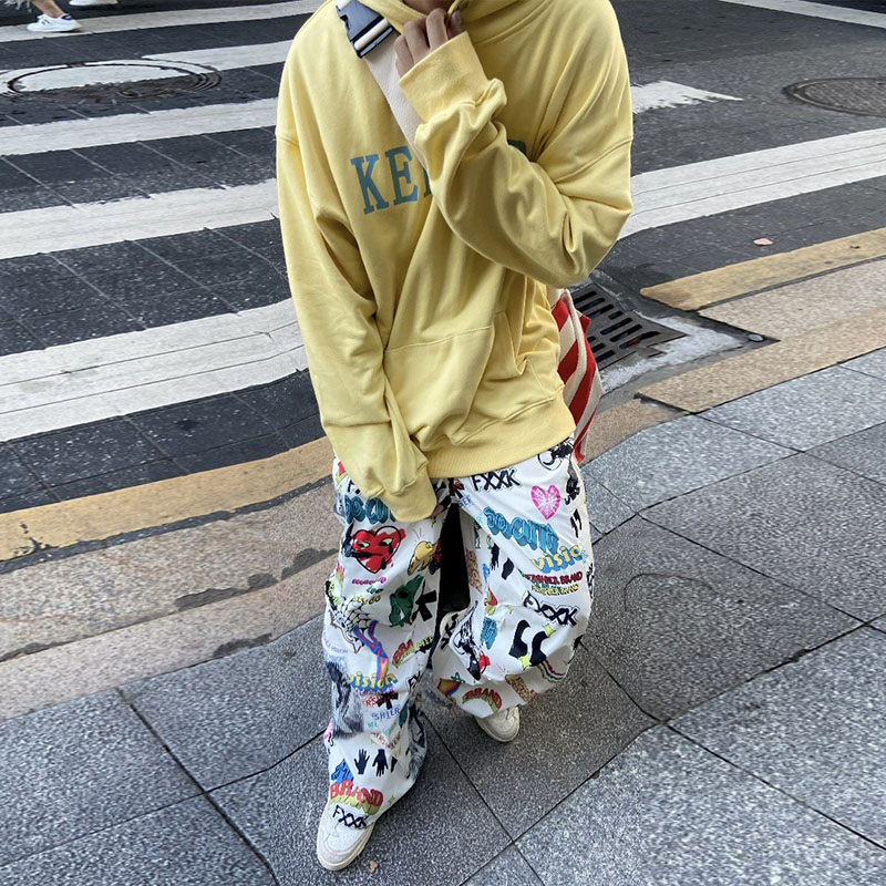 Vintage Colorful Graffiti Casual Pants