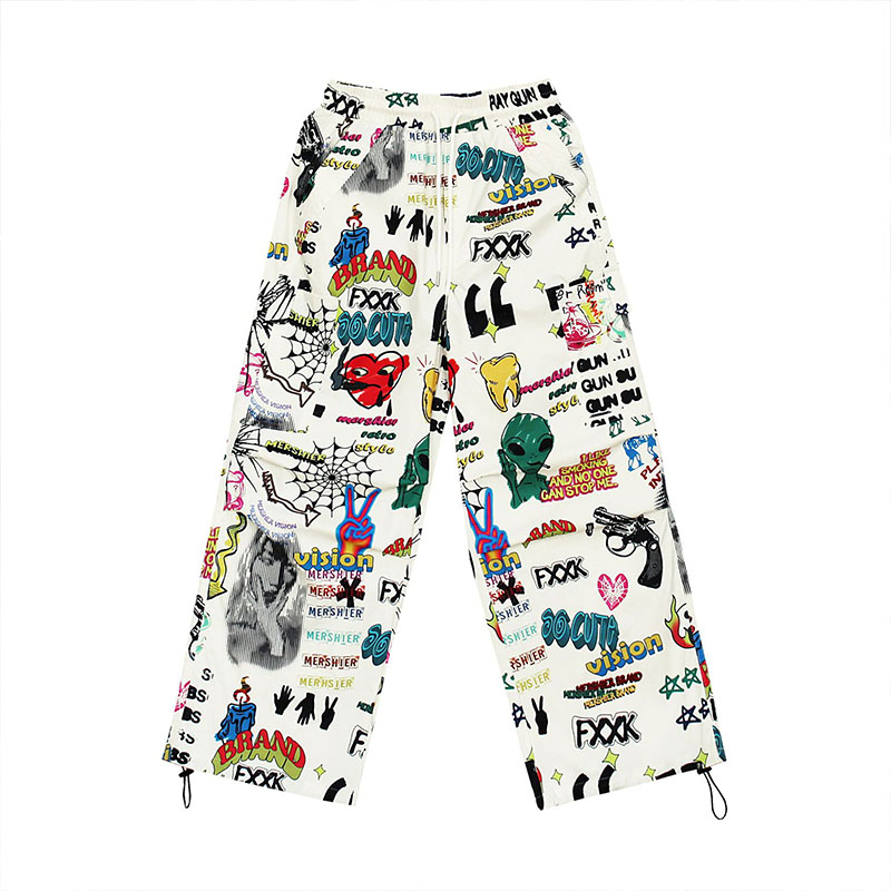 Vintage Colorful Graffiti Casual Pants