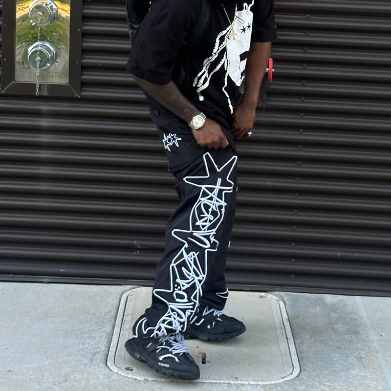 Y2K Hip Hop Letter Embroidered Casual Pants