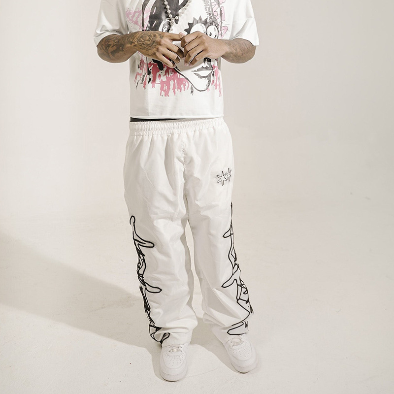 Y2K Hip Hop Letter Embroidered Casual Pants