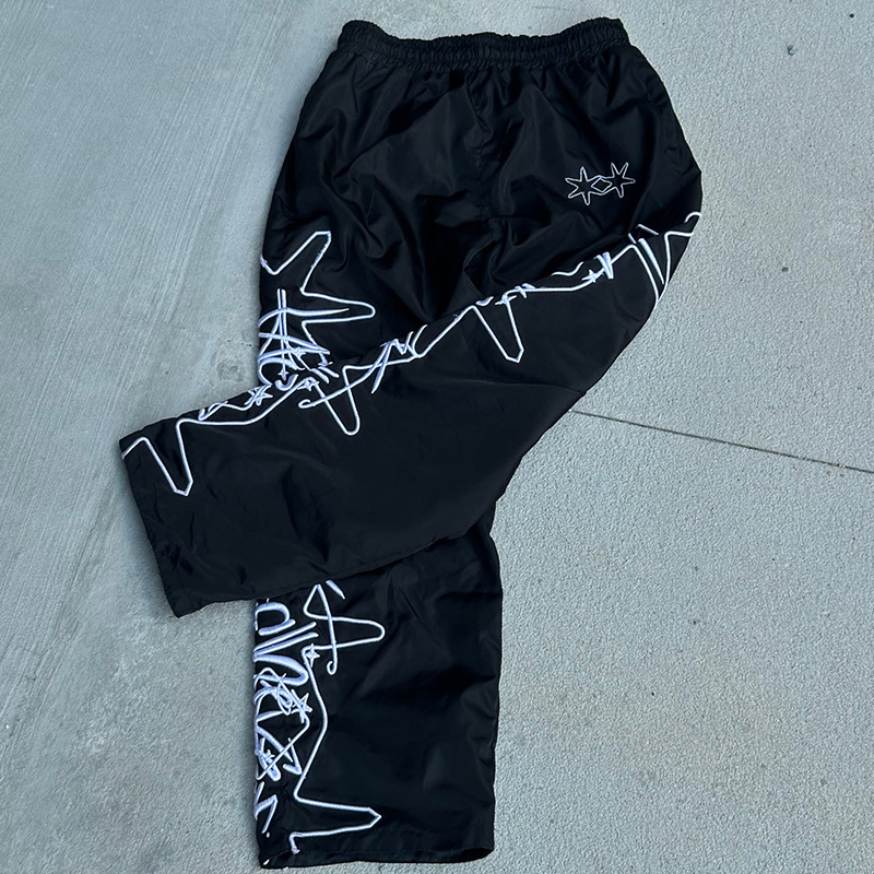 Y2K Hip Hop Letter Embroidered Casual Pants