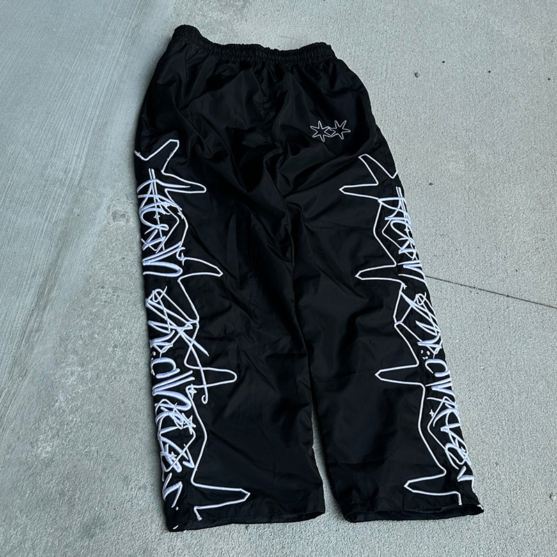 Y2K Hip Hop Letter Embroidered Casual Pants