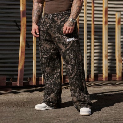 Vintage Camouflage Printed Jogger Casual Pants