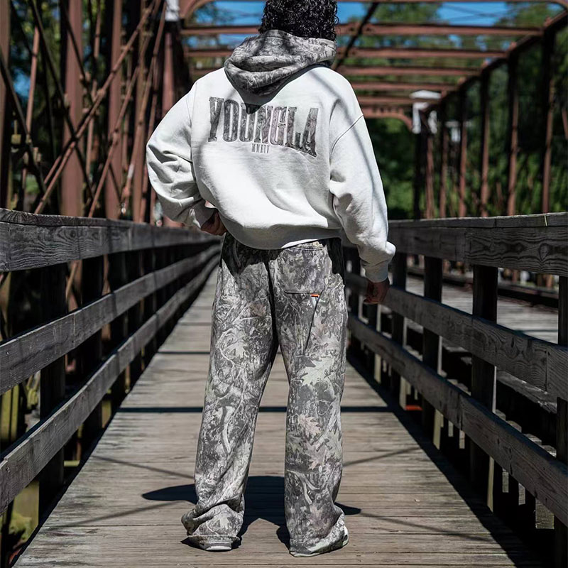 Vintage Camouflage Printed Jogger Casual Pants