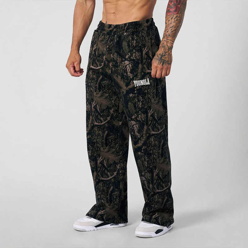 Vintage Camouflage Printed Jogger Casual Pants