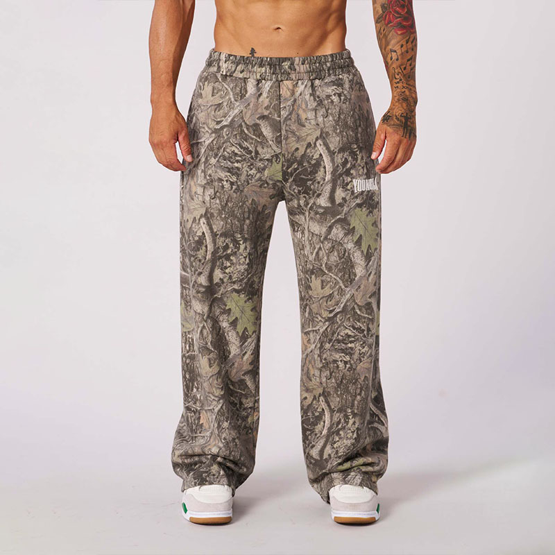 Vintage Camouflage Printed Jogger Casual Pants