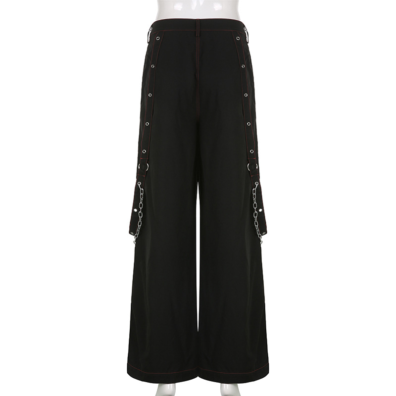 Y2K Gothic Stripe Patchwork Casual Pants