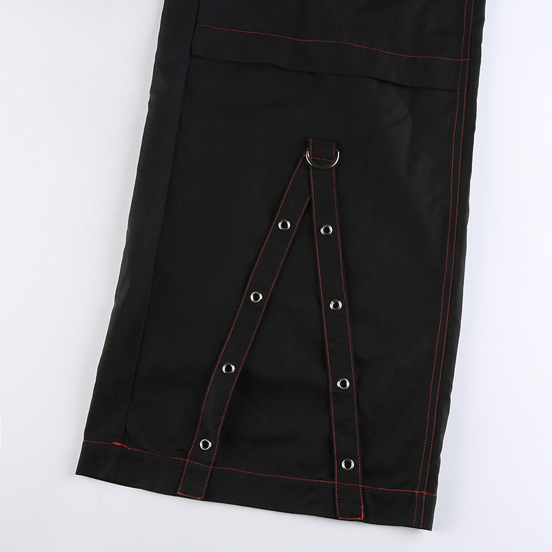 Y2K Gothic Stripe Patchwork Casual Pants