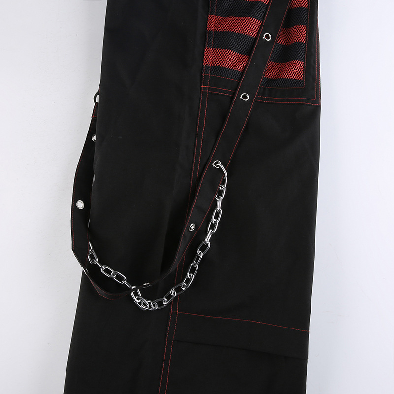 Y2K Gothic Stripe Patchwork Casual Pants