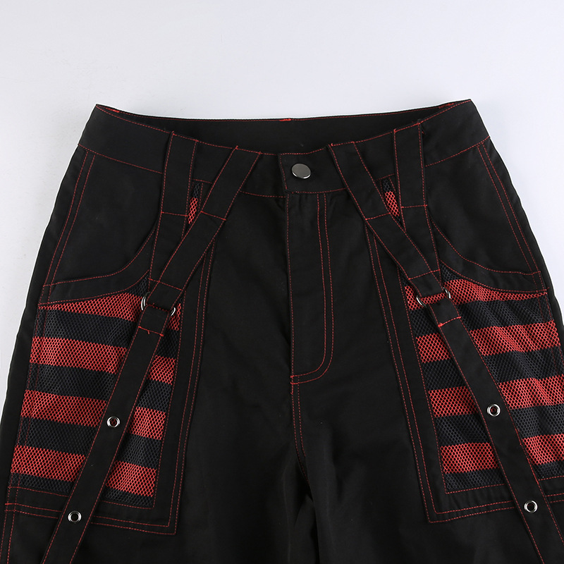 Y2K Gothic Stripe Patchwork Casual Pants