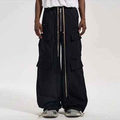 Dark Vintage Zipper Pocket Casual Pants