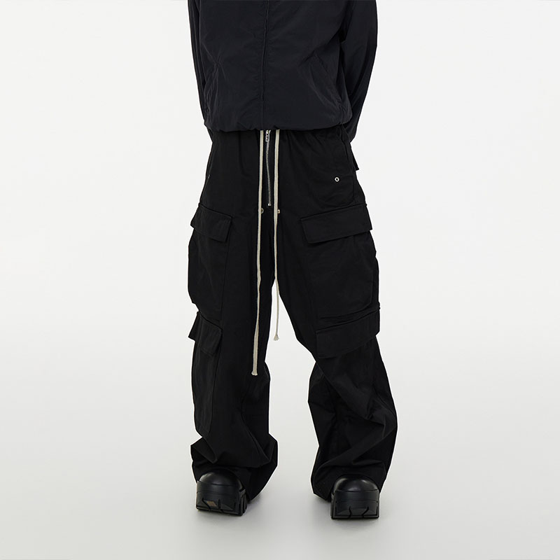 Dark Vintage Zipper Pocket Casual Pants