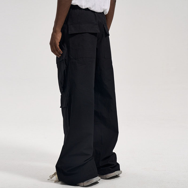 Dark Vintage Zipper Pocket Casual Pants