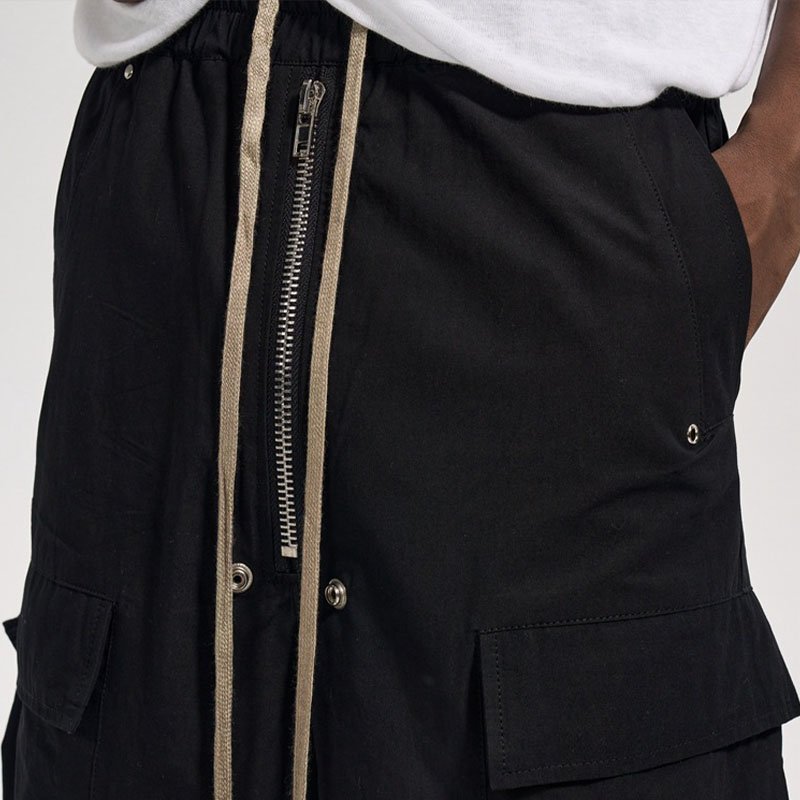 Dark Vintage Zipper Pocket Casual Pants