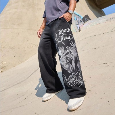 Anime Printed Cotton Jogging Pants