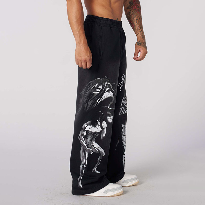 Anime Printed Cotton Jogging Pants