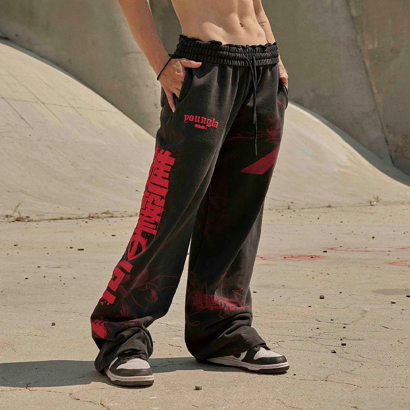 Anime Printed Cotton Jogging Pants