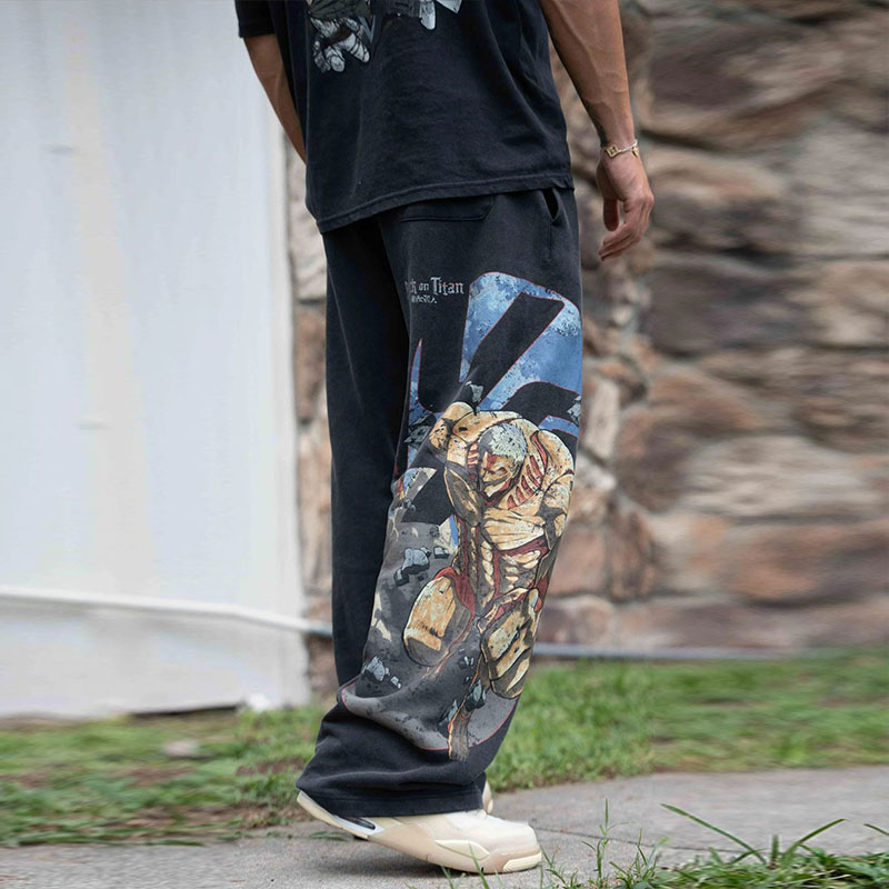 Anime Printed Cotton Jogging Pants