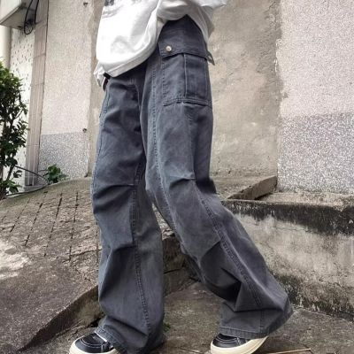 Vintage Aged Multi-Pocket Casual Pants