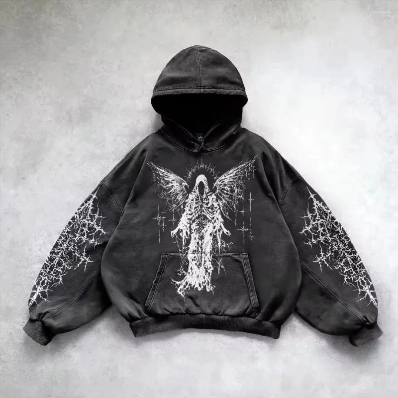 Gothic Retro Print Hoodie