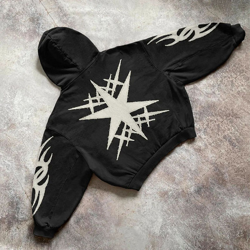 Gothic Retro Print Hoodie