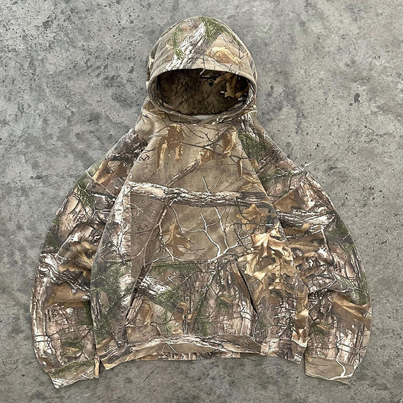 Y2K Vintage Desert Camo Zip Hoodie