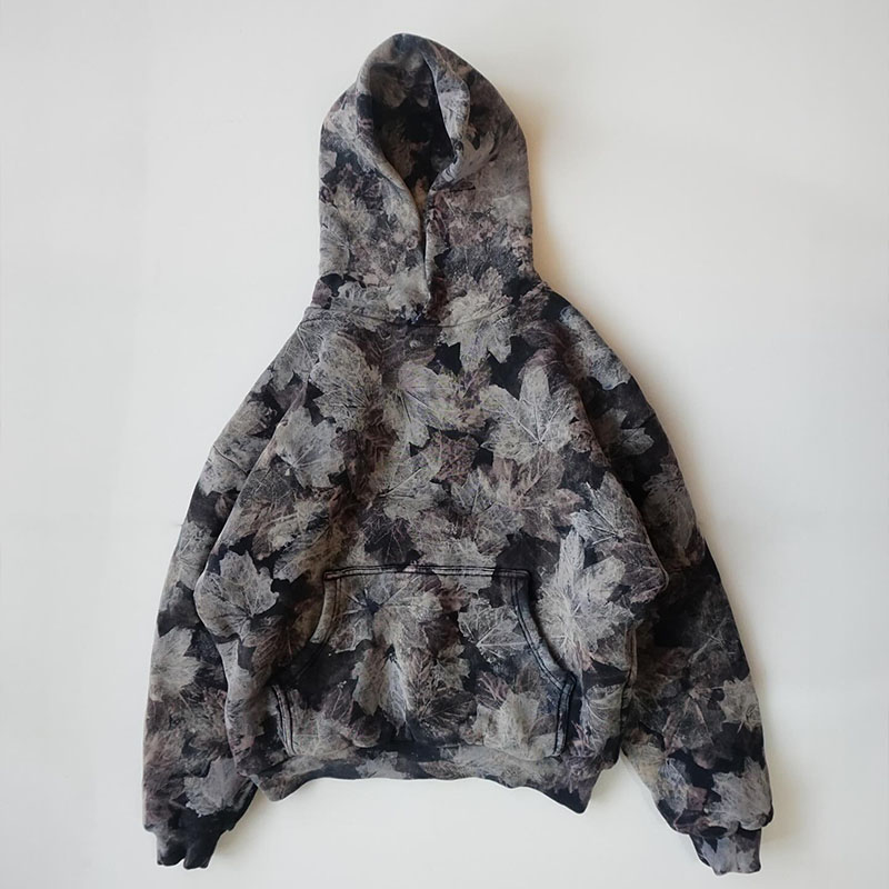 Hip Hop Leaf Print Hoodie