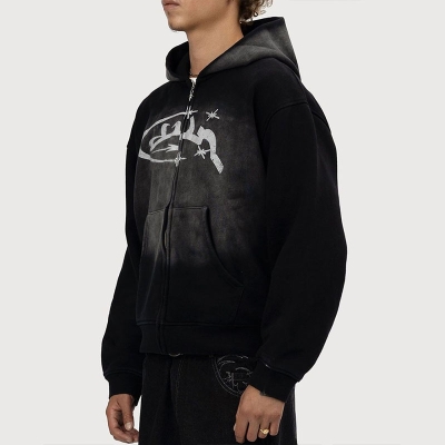 Y2K Printed Zipper Hoodie