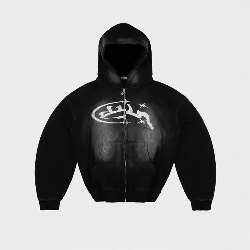 Y2K Printed Zipper Hoodie