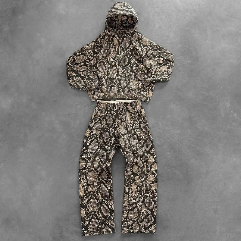 Hip Hop Snake Print Hoodie