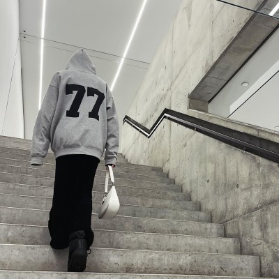 Y2K Printed NO'77 Hoodie