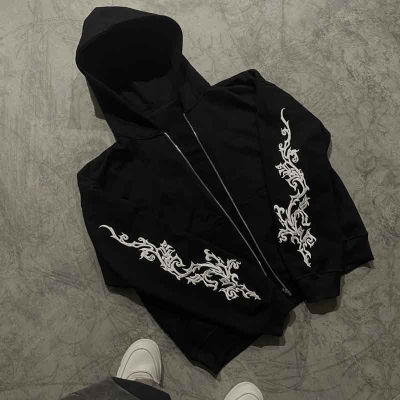 Y2K Goth Print Hoodie