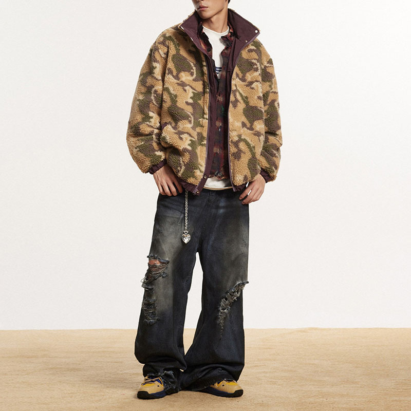 Reversible Camouflage Plush Jacket Reversible Camouflage Plush Jacket