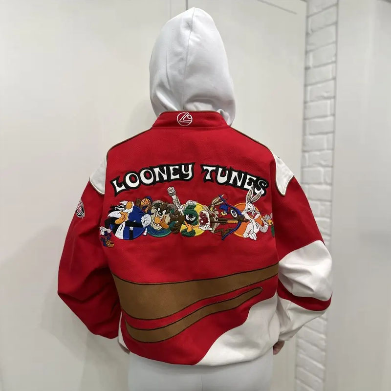 Cartoon Print Varsity Jacket