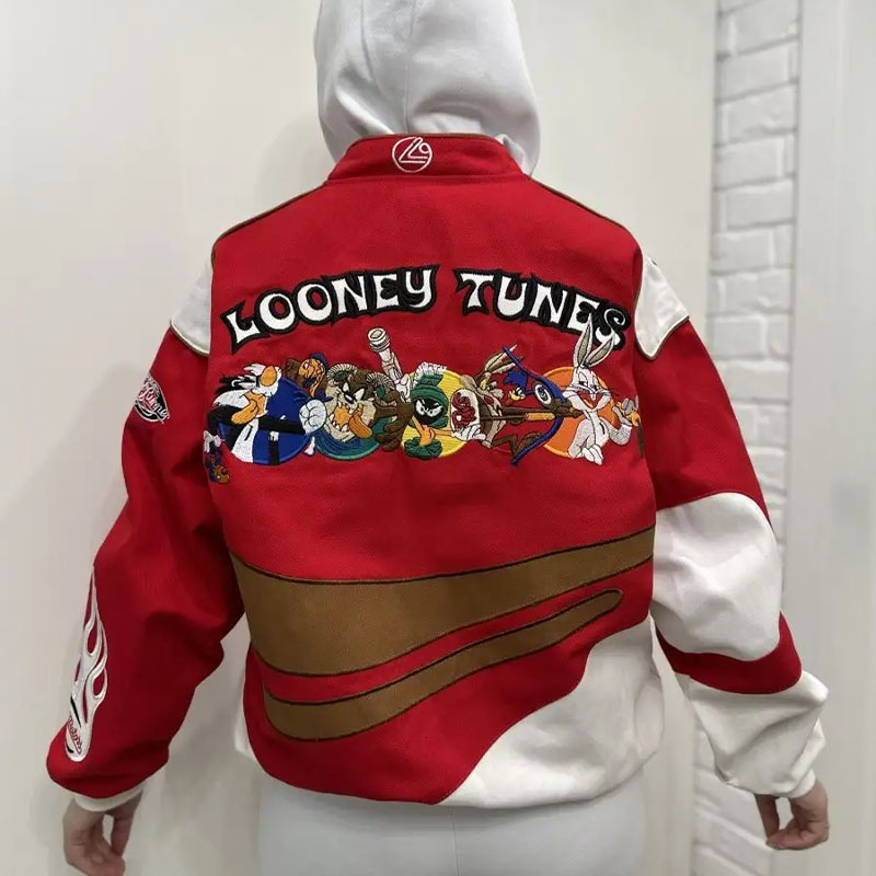 Cartoon Print Varsity Jacket