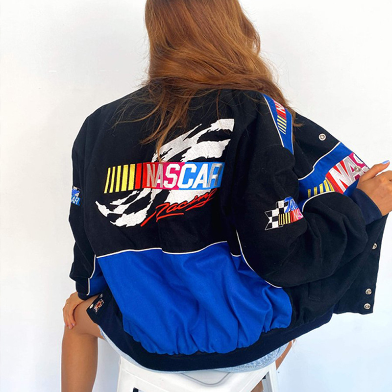 Colorblocked Stand Up Racer Jacket